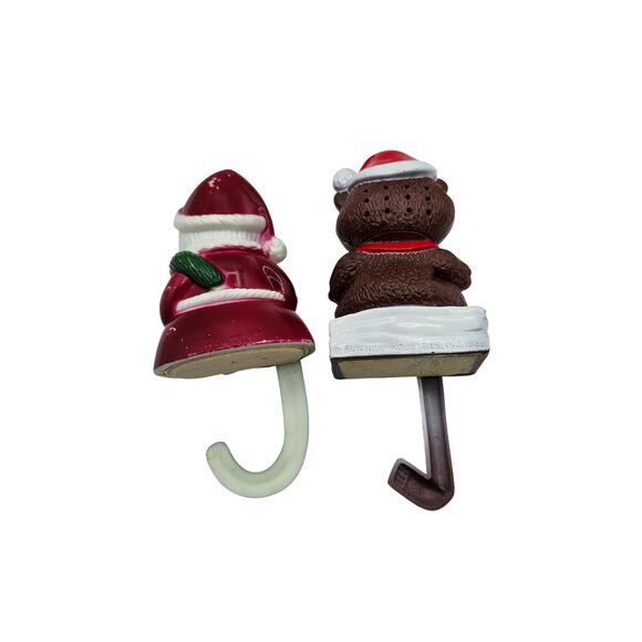 Vintage Stocking Holders 1980s SunHill Industries Santa Bear Blow Mold Retro - Picture 4 of 6